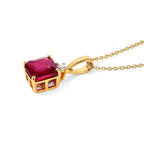 D'Joy Niassa Rubin, Moissanit Schmuckset ca. 50 cm 925 Silber 750 Gelbgold vermeil ca. 3,50 ct.