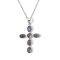 AAA Labradorit Anhänger, 925 Silber, 316L Edelstahl Kette ca. 50 cm ca. 3.52 ct