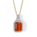 LUXURIANT DIAMOND - AAA Mexikanischer Kirschfeuer-Opal, Lab Grown Diamant Schmuckset ca. 45 cm ca. 1,88 ct.