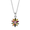 D'Joy AA Mehrfarbig-Turmalin Schmuckset ca. 50 cm 925 Silber Rhodiniert ca. 0,84 ct.