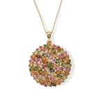D'Joy AA Mehrfarbig-Turmalin Schmuckset ca. 50 cm 925 Silber 750 Gelbgold vermeil ca. 6,11 ct.