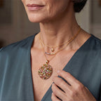 D'Joy AA Mehrfarbig-Turmalin Schmuckset ca. 50 cm 925 Silber 750 Gelbgold vermeil ca. 6,11 ct.