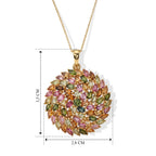 D'Joy AA Mehrfarbig-Turmalin Schmuckset ca. 50 cm 925 Silber 750 Gelbgold vermeil ca. 6,11 ct.