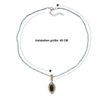 EVER TRUE AA Labradorit, Apatit Schmuckset ca. 50 cm ca. 5,18 ct.
