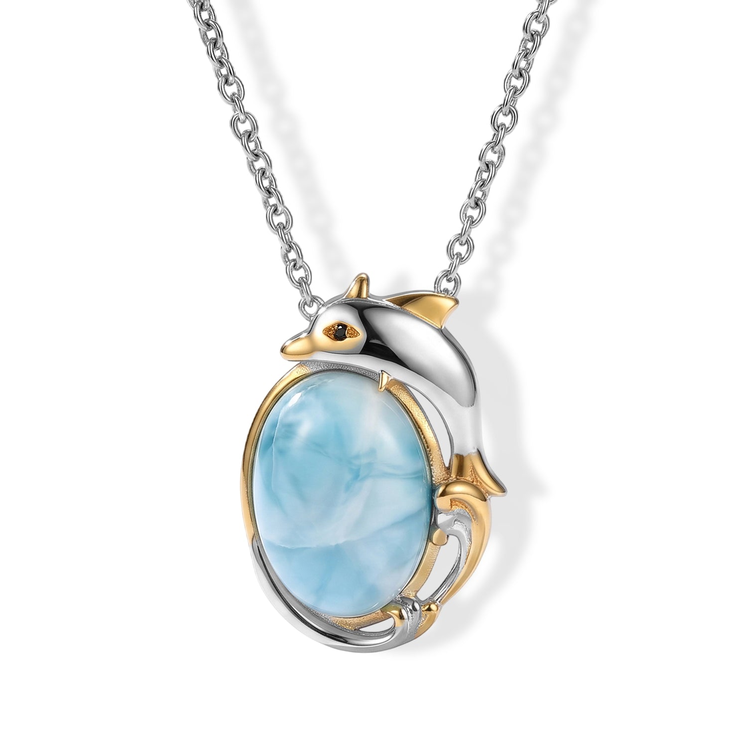 EVER TRUE AA Larimar, Schwarzer Spinell Schmuckset ca. 50 cm ca. 7,17 ct.