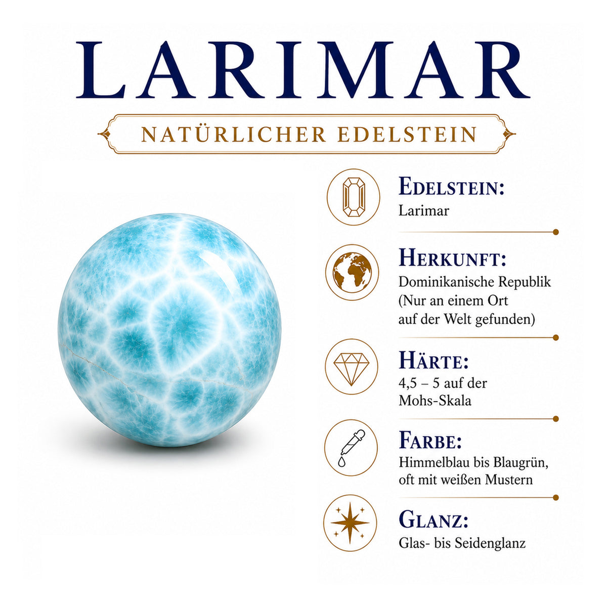 EVER TRUE AA Larimar, Schwarzer Spinell Schmuckset ca. 50 cm ca. 7,17 ct.