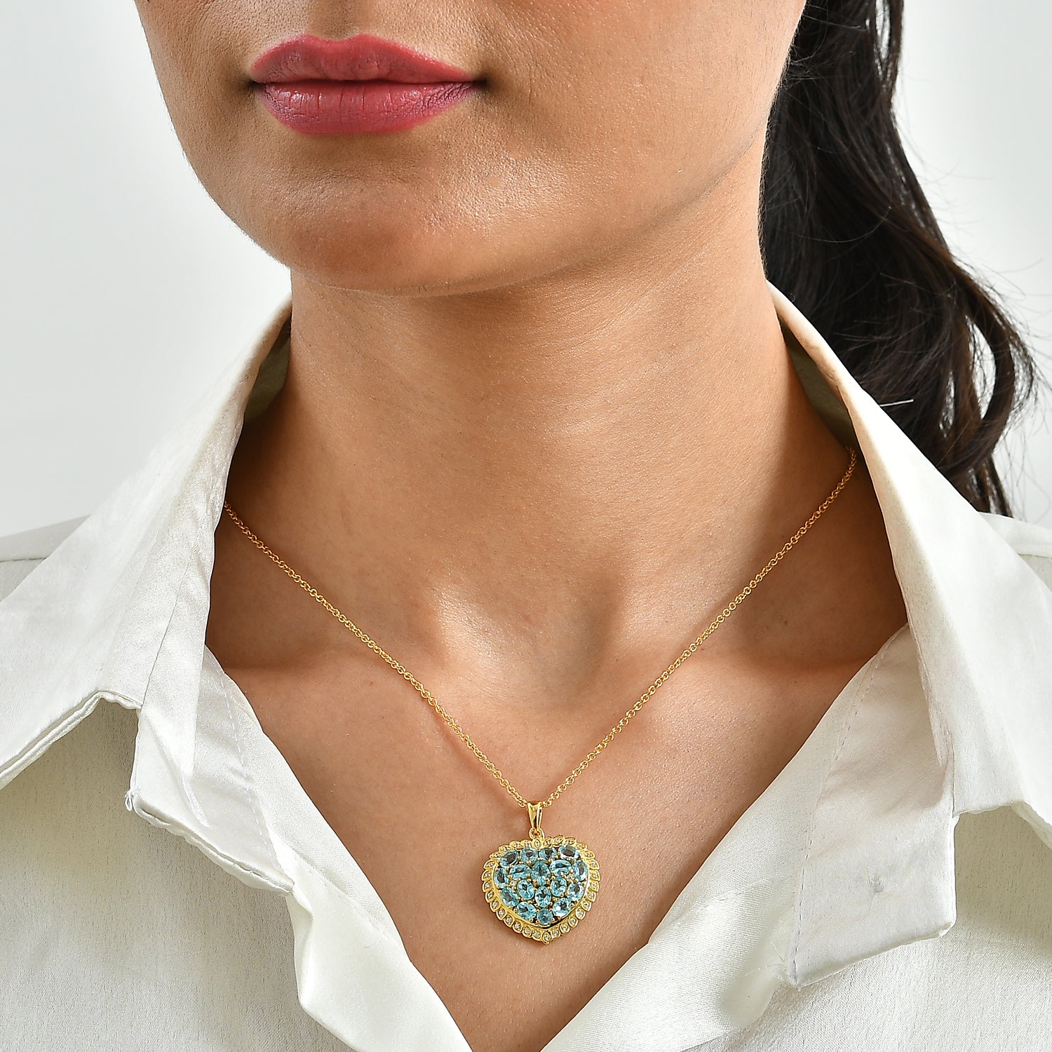 EVER TRUE AA Blauer Apatit Schmuckset ca. 50 cm ca. 3,78 ct.
