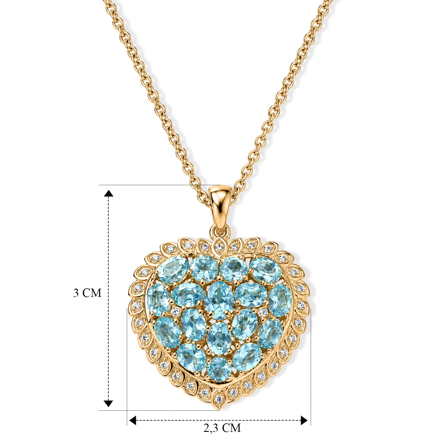 EVER TRUE AA Blauer Apatit Schmuckset ca. 50 cm ca. 3,78 ct.