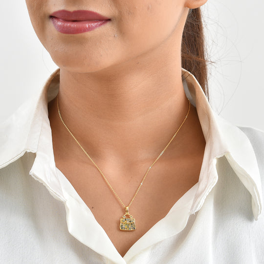 D'Joy Blauer Diamant, Gelber Diamant (IR) Schmuckset ca. 50 cm 925 Silber 750 Gelbgold vermeil ca. 0.47 ct