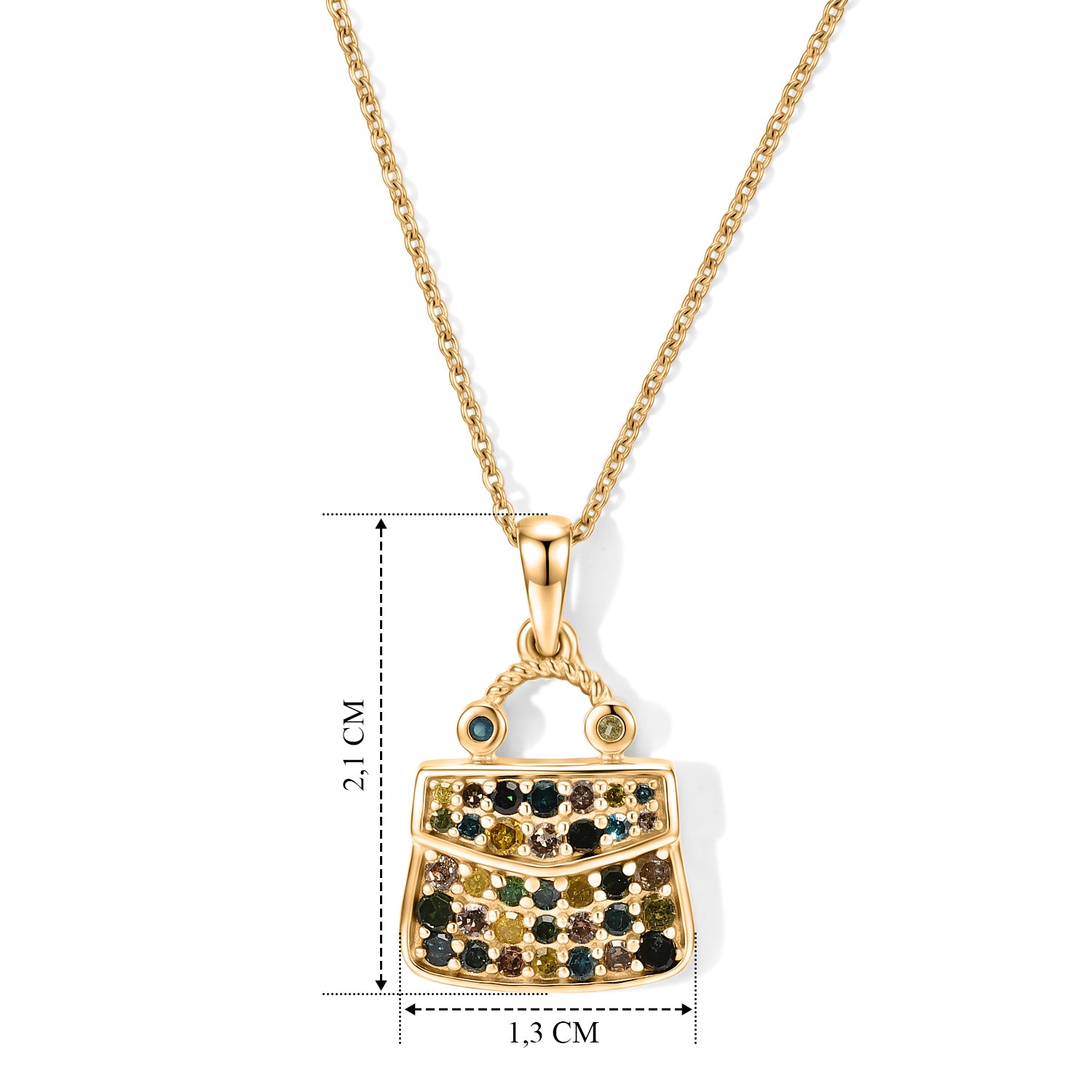 D'Joy Blauer Diamant, Gelber Diamant Schmuckset ca. 50 cm 925 Silber 750 Gelbgold vermeil ca. 0,47 ct.
