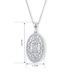 LUXURIANT SGL zertifizierter SI-GH Labor Diamant Cluster Halo Anhänger mit 50cm Kette, 925 Silber rhodiniert - 1,01 ct.