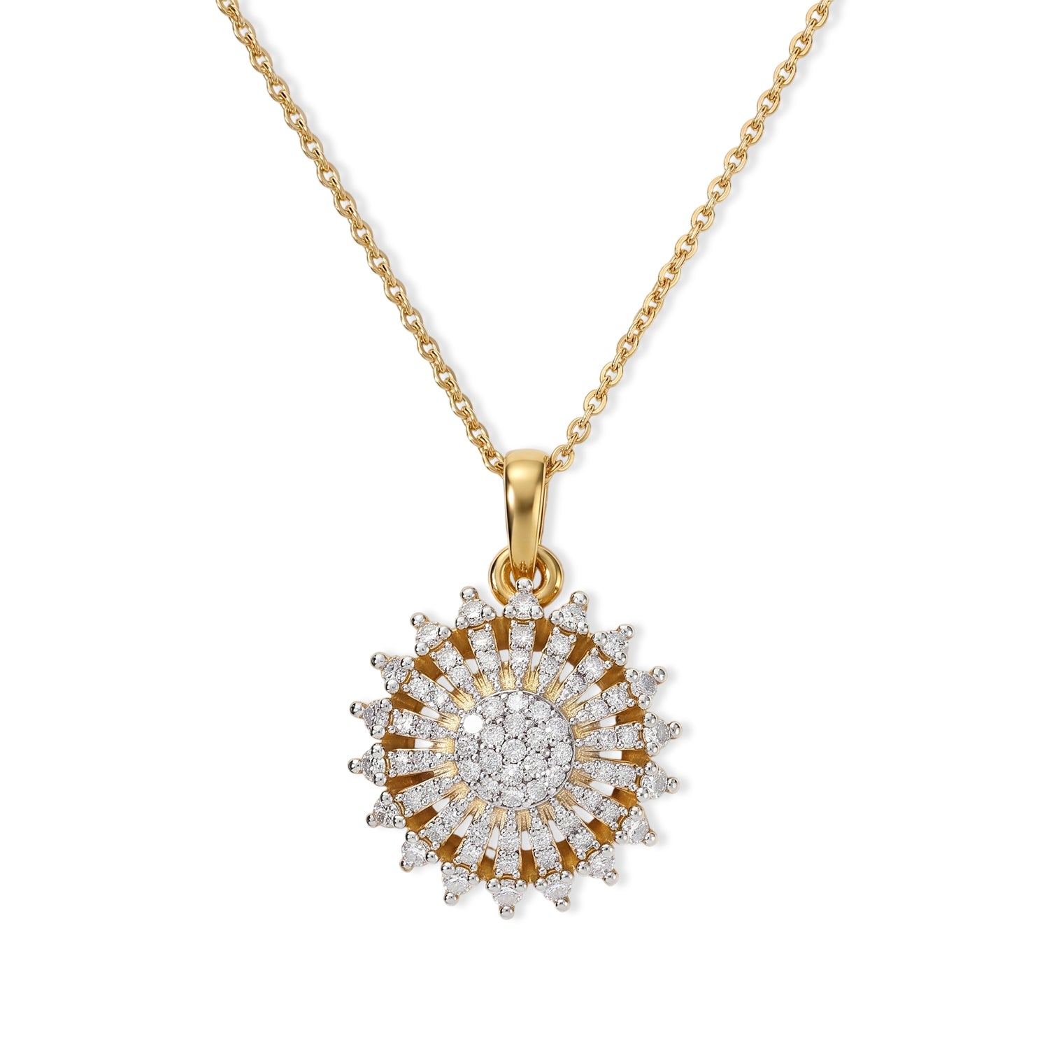 LUXURIANT DIAMOND - Lab Grown Diamant SGL zertifiziert SI-GH Schmuckset ca. 50 cm 925 Silber 750 Gelbgold vermeil ca. 0,53 ct.
