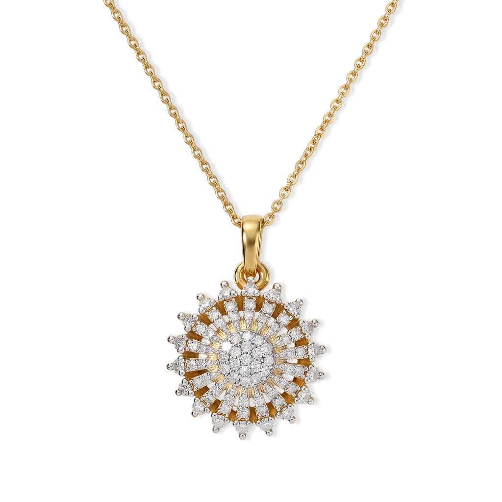 LUXURIANT DIAMOND - Lab Grown Diamant SGL zertifiziert SI-GH Schmuckset ca. 50 cm 925 Silber 750 Gelbgold vermeil ca. 0,53 ct.