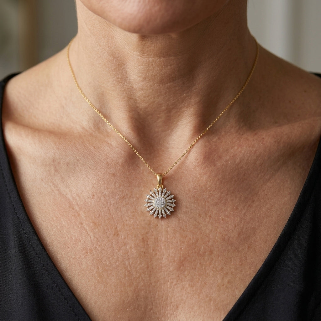LUXURIANT DIAMOND - Lab Grown Diamant SGL zertifiziert SI-GH Schmuckset ca. 50 cm 925 Silber 750 Gelbgold vermeil ca. 0,53 ct.