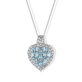 D'Joy Blauer Zirkon Schmuckset ca. 50 cm 925 Silber Rhodiniert ca. 4,77 ct.