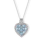 D'Joy Blauer Zirkon Schmuckset ca. 50 cm 925 Silber Rhodiniert ca. 4,77 ct.
