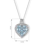 D'Joy Blauer Zirkon Schmuckset ca. 50 cm 925 Silber Rhodiniert ca. 4,77 ct.