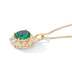 D'Joy Pfau Quarz Triplette, Weißer Zirkon Schmuckset ca. 50 cm 925 Silber 750 Gelbgold vermeil, 925 Silber Rhodiniert und 750 Gelbgold Vermeil ca. 5,43 ct.