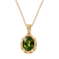 D'Joy Natürlicher grüner Apatit Schmuckset ca. 50 cm 925 Silber 750 Gelbgold vermeil ca. 2,83 ct.