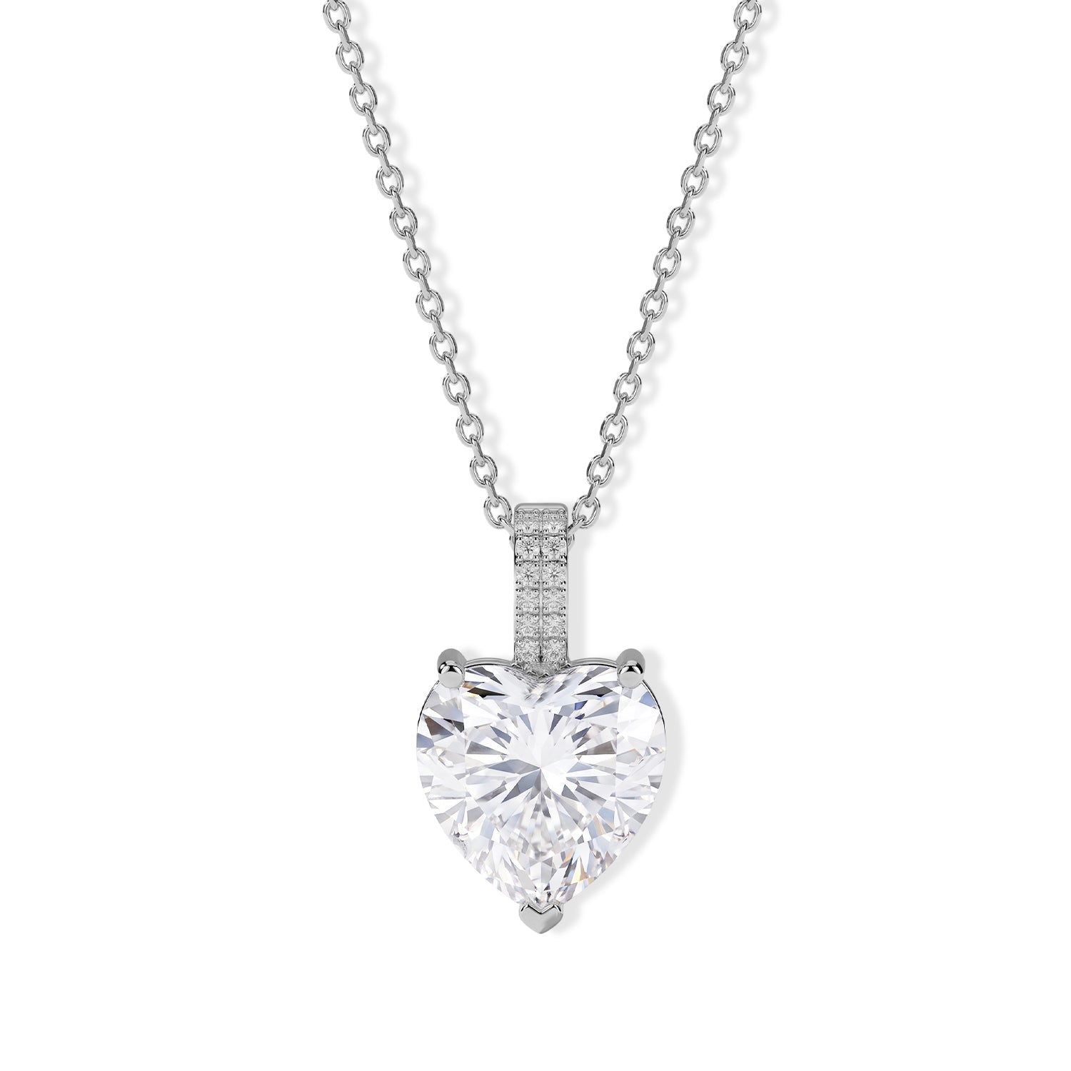 RADIANTA 2er Set GRA zertifiziert Moissanit (D-VVS) Schmuckset ca. 45 cm 925 Silber Rhodiniert ca. 6.26 ct