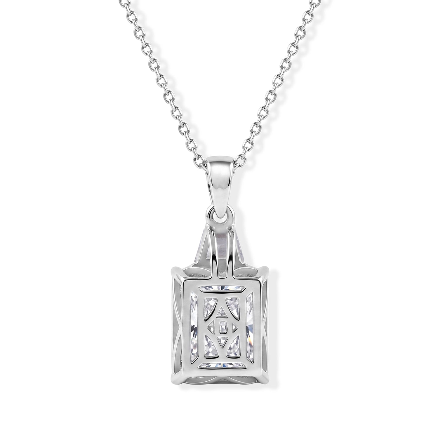 D'Joy Moissanit Anhänger mit 45cm Kette, 925 Silber rhodiniert - 7,17 ct.