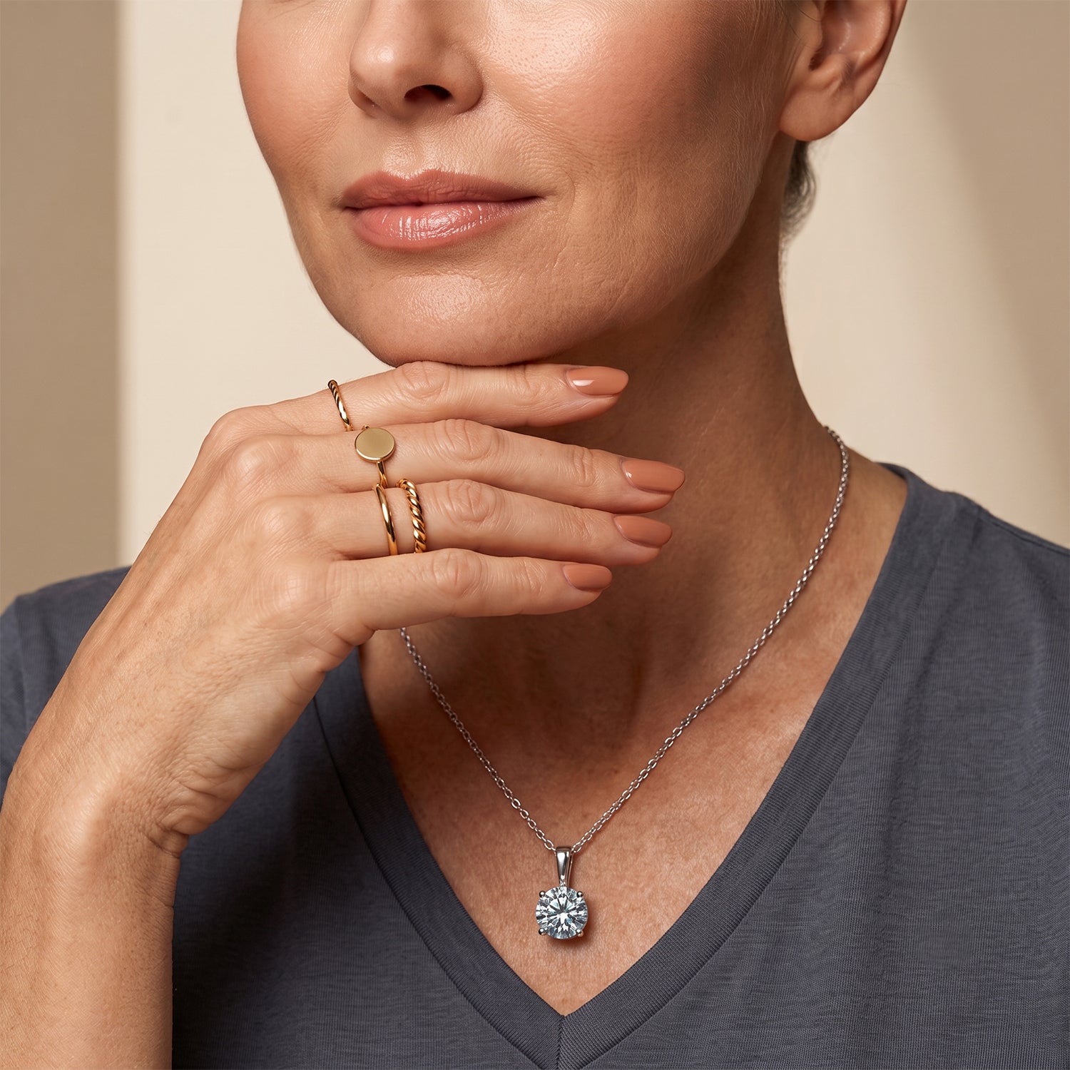 D'Joy Paraiba Moissanit Solitär Anhänger mit 45cm Kette, 925 Silber rhodiniert - 1,21 ct.