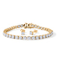 D'Joy Moissanit Schmuckset 925 Silber 750 Gelbgold vermeil ca. 10,94 ct.