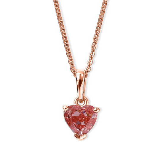 LUXURIANT DIAMOND - Lab Grown Rosa Diamant VS-EF SGL zertifiziert Schmuckset ca. 45 cm 925 Silber 750 Roségold vermeil ca. 1,05 ct.
