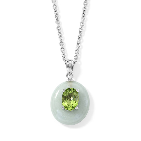 D'Joy Gefärbte grüne Jade, Natürlicher, äthiopischer Welo Opal Schmuckset ca. 50 cm 925 Silber Rhodiniert ca. 13.86 ct