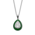 D'Joy Moissanit und gefärbter grüner Jade Anhänger mit 45cm Kette, 925 Silber rhodiniert - 8,60 ct.
