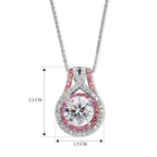 D'Joy Moissanit, Rosa Saphir Schmuckset ca. 50 cm 925 Silber Rhodiniert ca. 3,23 ct.