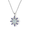 EVER TRUE Milchiger Aquamarin, Weißer Zirkon Schmuckset ca. 50 cm ca. 3,70 ct.