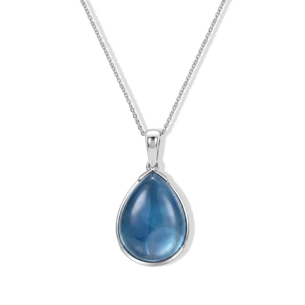 D'Joy Milchiger Aquamarin Schmuckset ca. 50 cm 925 Silber Rhodiniert ca. 14,50 ct.
