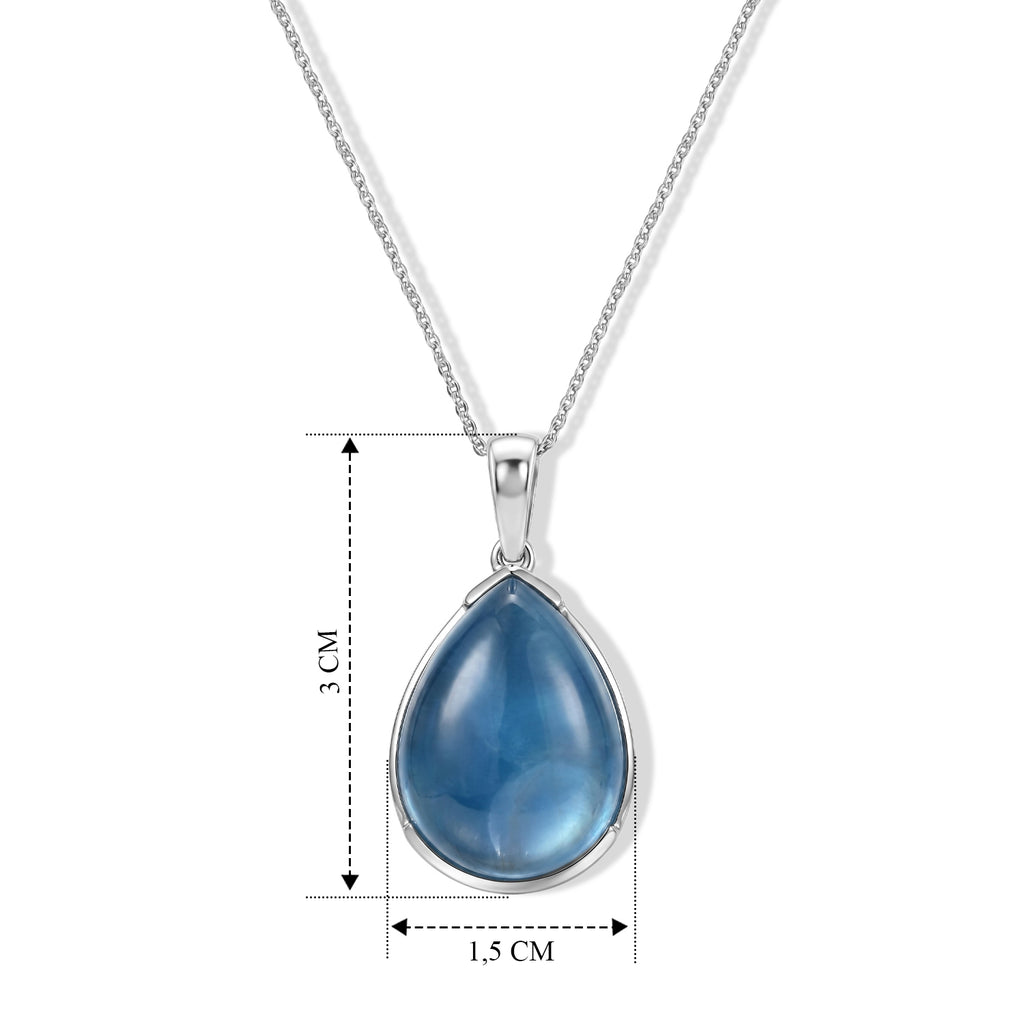 D'Joy Milchiger Aquamarin Schmuckset ca. 50 cm 925 Silber Rhodiniert ca. 14,50 ct.