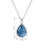 D'Joy Milchiger Aquamarin Schmuckset ca. 50 cm 925 Silber Rhodiniert ca. 14,50 ct.
