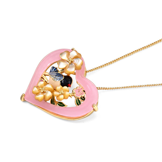 JARDIN KOLLEKTION D'Joy Gelbes Perlmutt (8 mm), Rosa Jade Schmuckset ca. 45 cm 925 Silber Vergoldet 8.93 ct