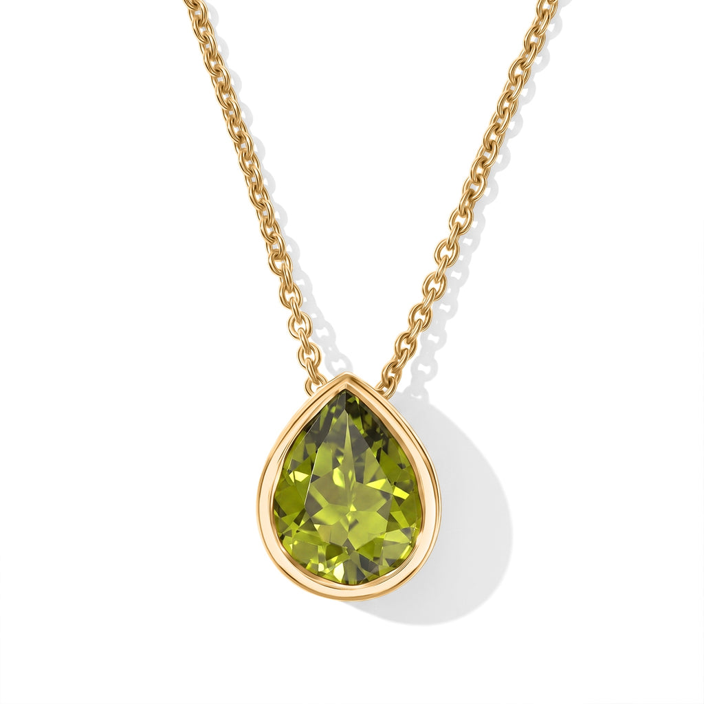 D'Joy AA Peridot Arizona Schmuckset ca. 50 cm 925 Silber 750 Gelbgold vermeil ca. 1,79 ct.