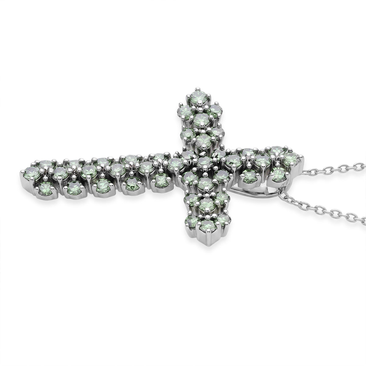 LUXURIANT DIAMOND - Lab Grown Grüner Diamant SI Schmuckset SGL zertifiziert ca. 50 cm 925 Silber Rhodiniert ca. 1.00 ct