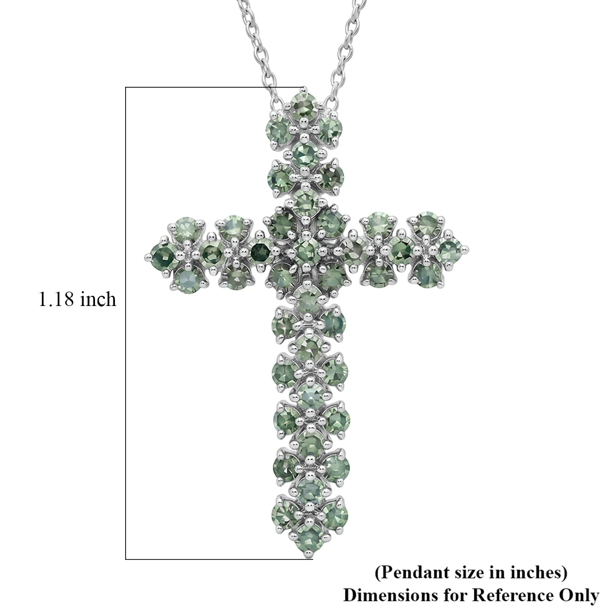 LUXURIANT DIAMOND - Lab Grown Grüner Diamant SI Schmuckset SGL zertifiziert ca. 50 cm 925 Silber Rhodiniert ca. 1.00 ct