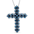 LUXURIANT DIAMOND - Lab Grown Blauer Diamant SI Schmuckset SGL zertifiziert ca. 50 cm 925 Silber Rhodiniert ca. 1.00 ct
