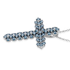 LUXURIANT DIAMOND - Lab Grown Blauer Diamant SI Schmuckset SGL zertifiziert ca. 50 cm 925 Silber Rhodiniert ca. 1.00 ct