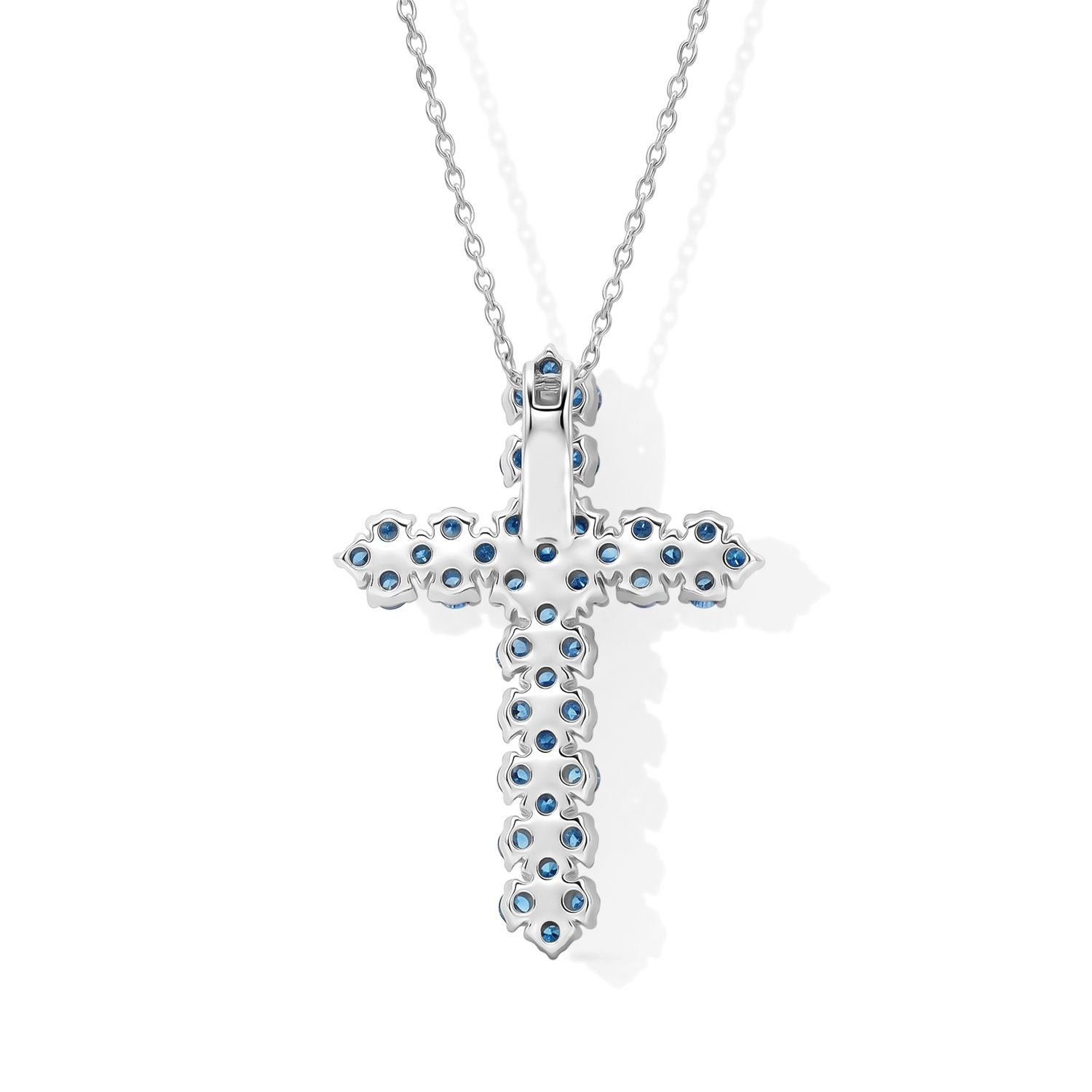LUXURIANT SGL zertifizierter SI Labor blauer Diamant Anhänger mit 45+5cm Kette, 925 Silber rhodiniert - 1 ct.