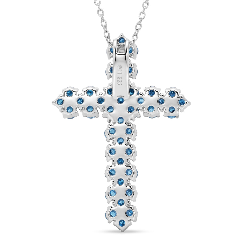 LUXURIANT DIAMOND - Lab Grown Blauer Diamant SI Schmuckset SGL zertifiziert ca. 50 cm 925 Silber Rhodiniert ca. 1.00 ct