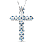 LUXURIANT DIAMOND - Lab Grown Blauer Diamant SI Schmuckset SGL zertifiziert ca. 50 cm 925 Silber Rhodiniert ca. 1.00 ct