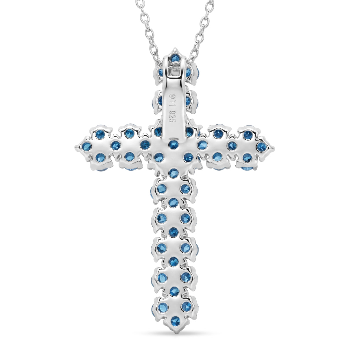 LUXURIANT DIAMOND - Lab Grown Blauer Diamant SI Schmuckset SGL zertifiziert ca. 50 cm 925 Silber Rhodiniert ca. 1.00 ct