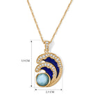 EVER TRUE AA Larimar, Weißer Zirkon Schmuckset ca. 50 cm ca. 5,79 ct.