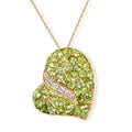 D'Joy Peridot Arizona, Weißer Zirkon Schmuckset ca. 50 cm 925 Silber 750 Gelbgold vermeil ca. 8,52 ct.