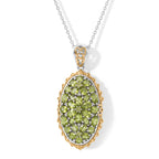 D'Joy Peridot Arizona Schmuckset ca. 50 cm 925 Silber 750 Gelbgold vermeil, 925 Silber Rhodiniert und 750 Gelbgold Vermeil ca. 5,58 ct.