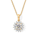 D'Joy GRA  zertifiziert Moissanit Anhänger mit Kette, ca. 50 cm 925 Silber 750 Gelbgold vermeil ca. 2.18 ct