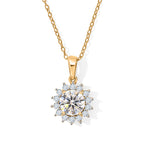D'Joy GRA  zertifiziert Moissanit Anhänger mit Kette, ca. 50 cm 925 Silber 750 Gelbgold vermeil ca. 2.18 ct